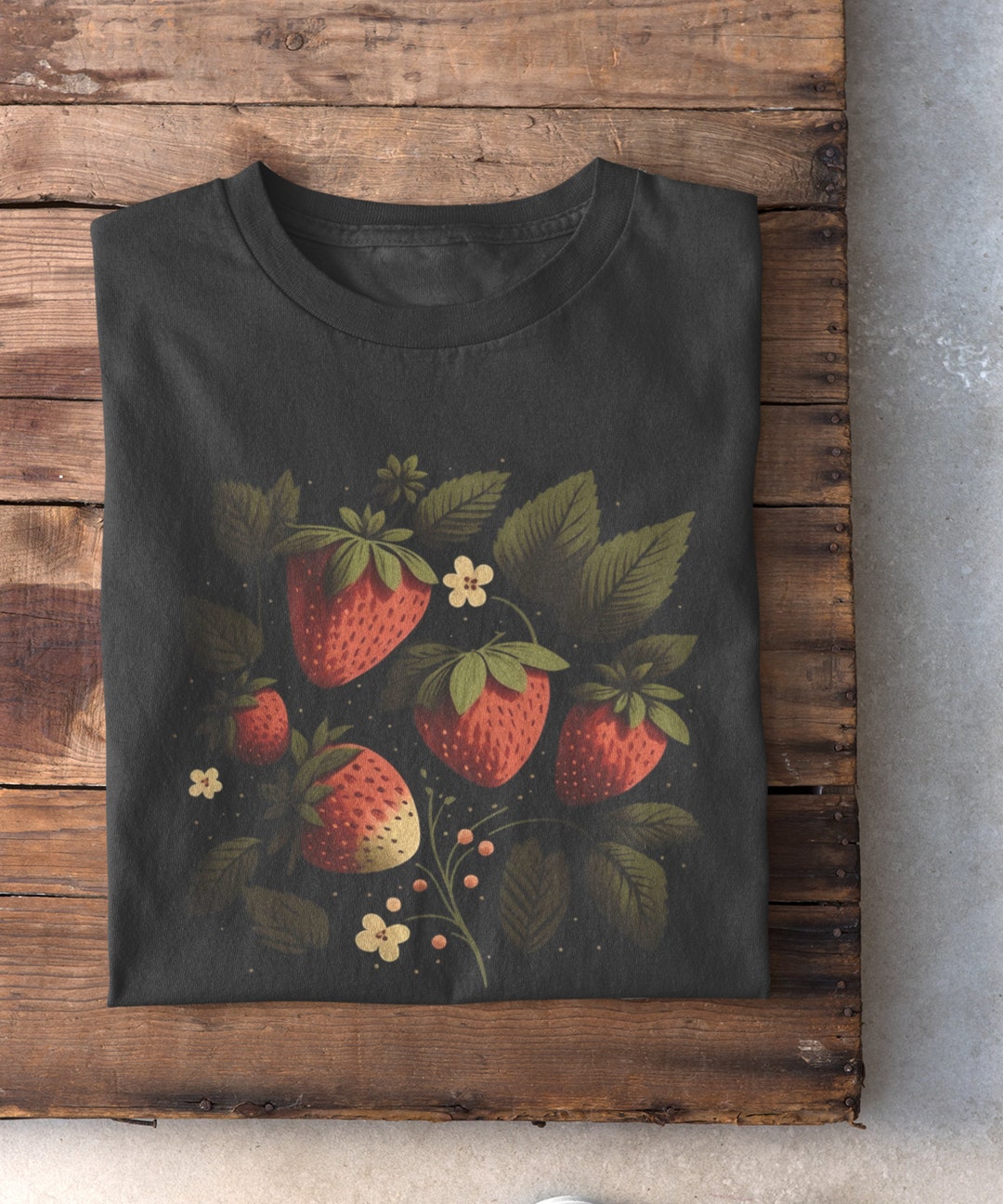 FRUITS Strawberry‑Art Pleated Skort | Decora Green Pants