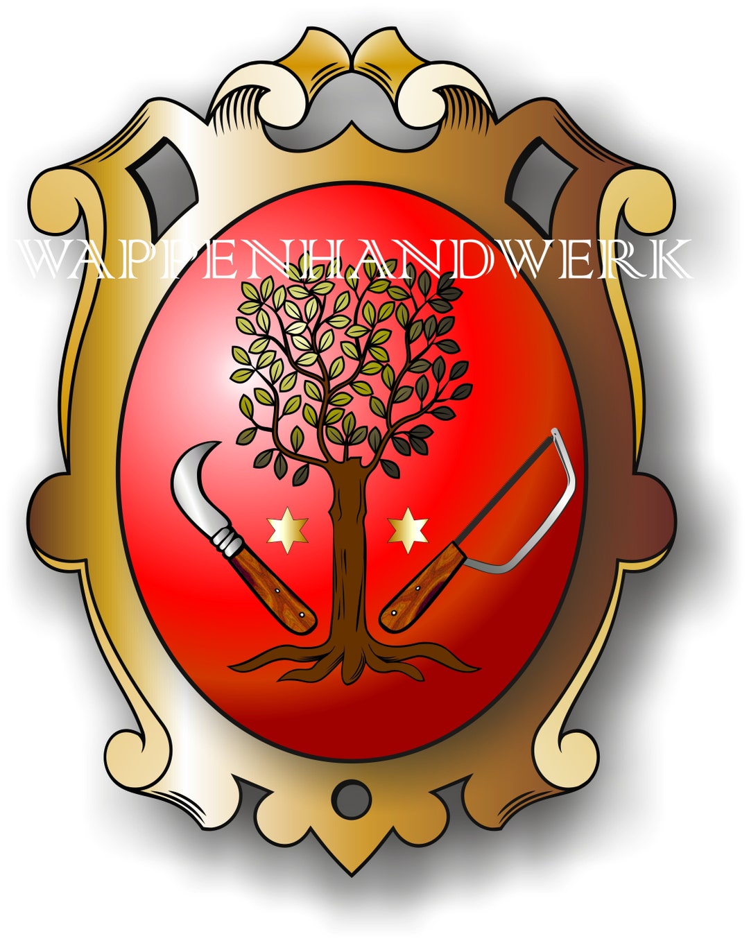 Zunftwappen Gärtner Garten Zunft Wappen Heraldik Handwerk Gartenbau
