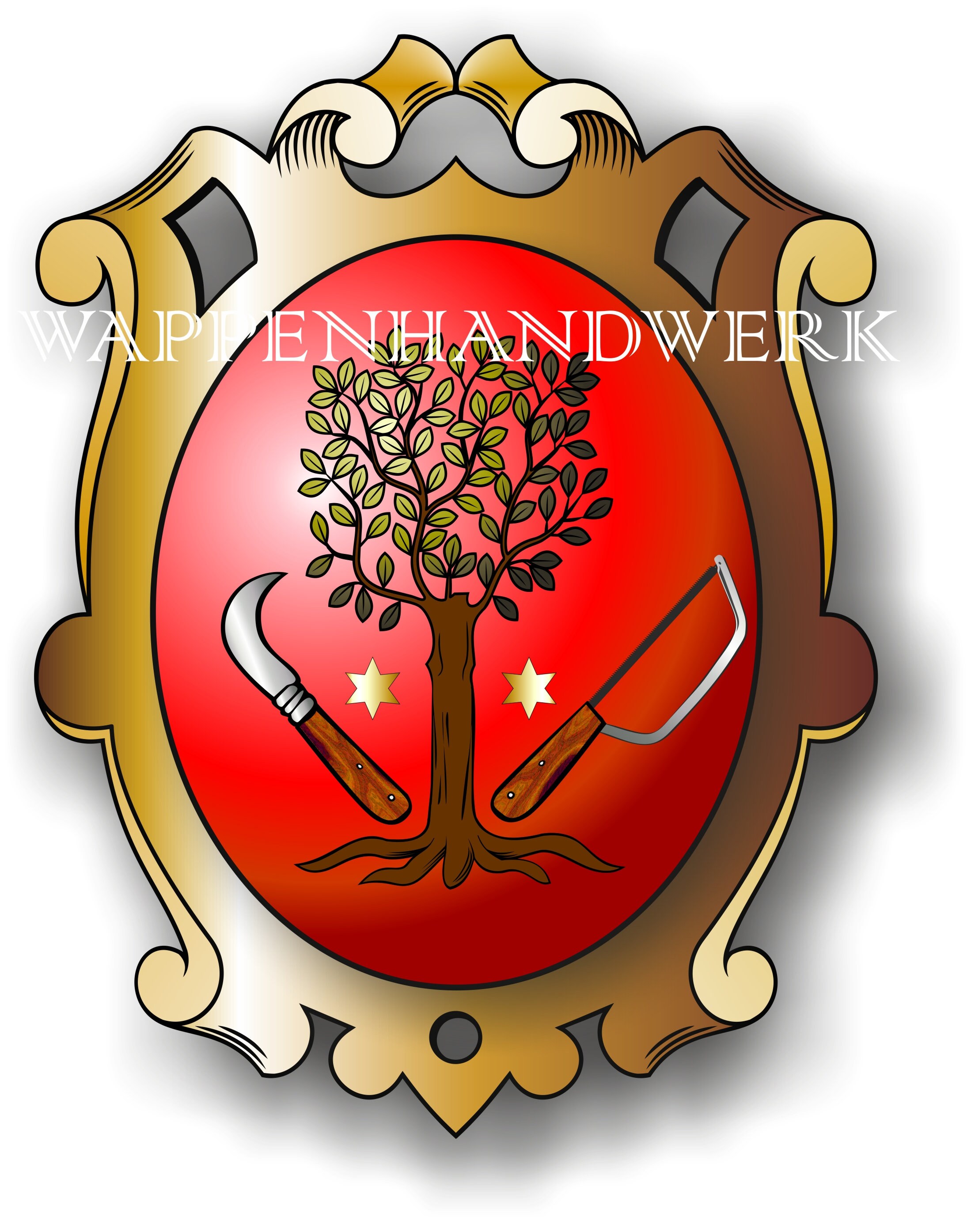 Zunftwappen Gärtner Garten Zunft Wappen Heraldik Handwerk Gartenbau
