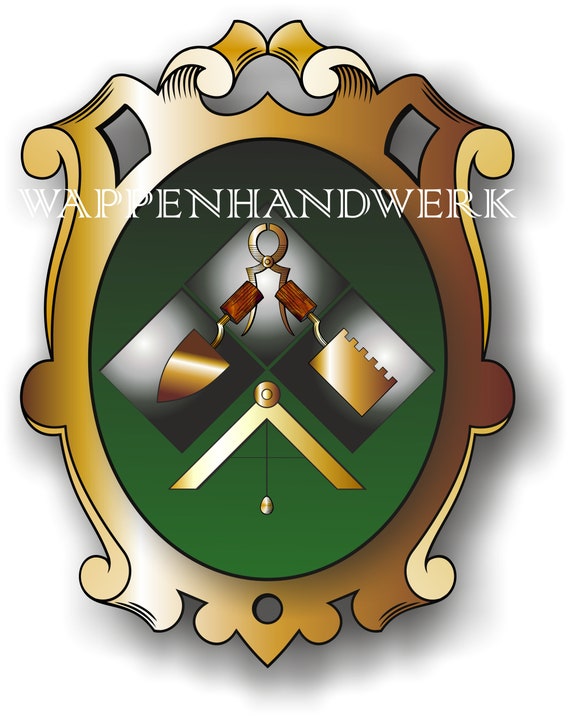 Guild Escudo De Armas Azulejocapa Gremio Escudo De Armas Etsy