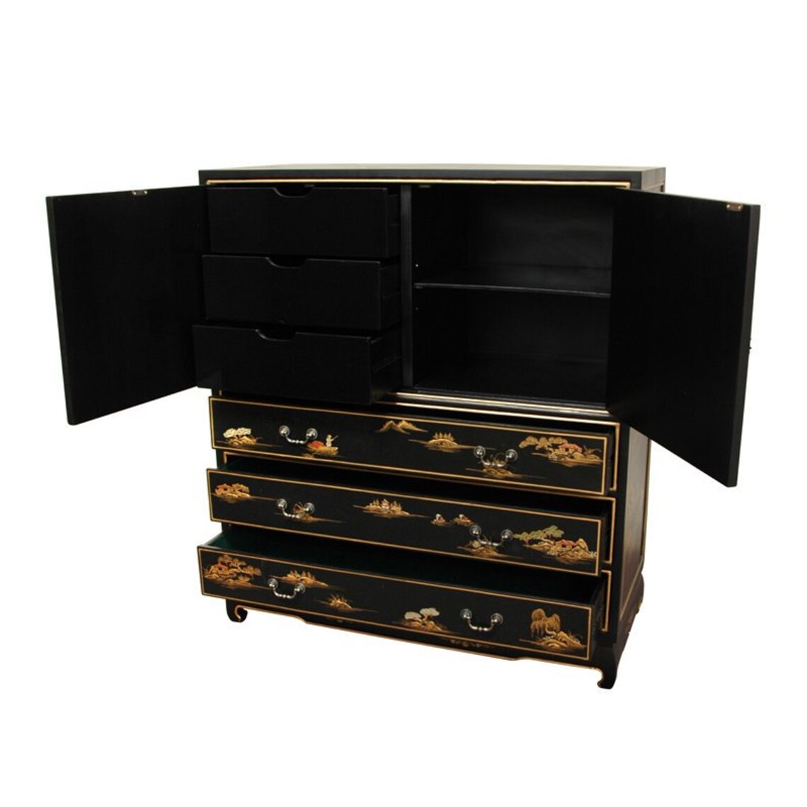 Black Lacquer Dresser Etsy