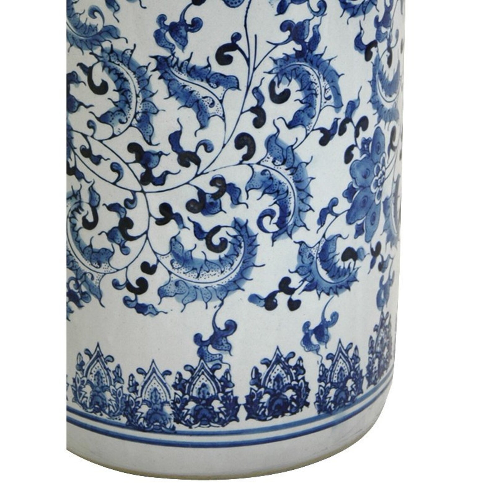 24 Floral Blue & White Porcelain Umbrella Stand Etsy