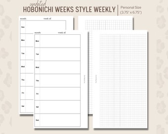 Hobonichi Weeks Printable | Etsy
