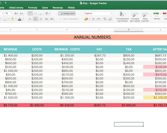Plantilla de presupuesto de Excel / Planificador de presupuesto de Excel / Presupuesto digital / Planificador financiero / Hoja de cálculo / Rastreador de gastos / Finanzas personales
