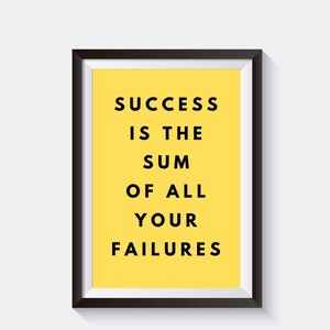 Motivational Wall Art A4, Printable Wall Art, Success Quote, Office Decor, Home Decor, Failure Quote Print, Inspiration wall art for office