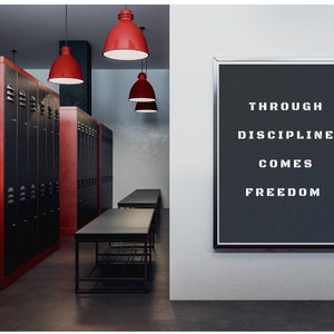 Through Discipline Comes Freedom, home art decor, gym motivation, Jocko Willink quote, workout poster, motivation quote, fitness,