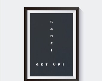 Regra dos 5 segundos, citações de motivação, impressão motivacional, arte de parede para impressão, acorde cedo todos os dias, presente para homens, arte de parede com citação de Jocko Willink