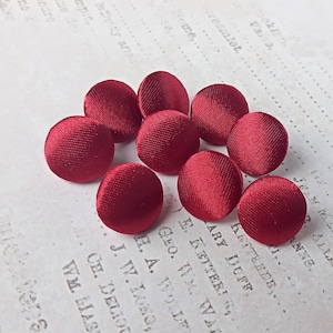 8 sizes Burgundy Satin Buttons Bridal Wedding Fabric Buttons Fabric Sewing Buttons, Color #19