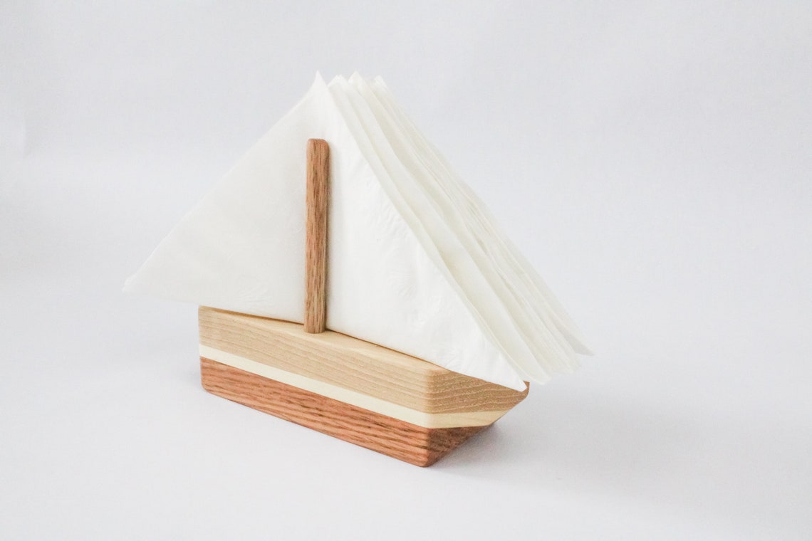 Wooden Sailboat Napkin Holder with an Ecofriendly Food Grade Etsy
