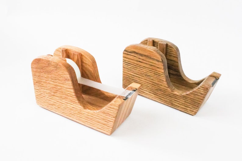 Wooden Tape Dispenser Solid Oak With an Ecofriendly Finish Etsy