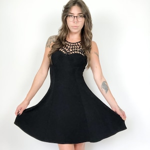 Vintage 90s Amore Collection Slinky Black Mini Dress