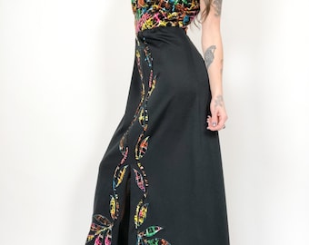 Vintage 80s Gina Rinaldi Abstract Maxi Dress