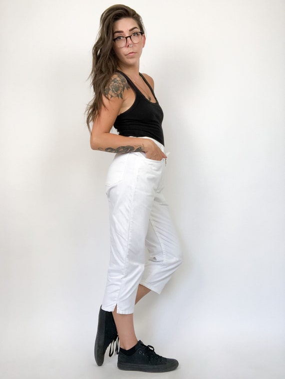 Denim Riders White Denim Capris Waist 28”