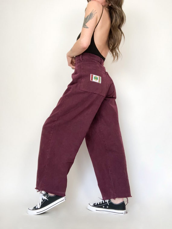 Vintage 90s Cross Colours Burgundy High Rise Baggy