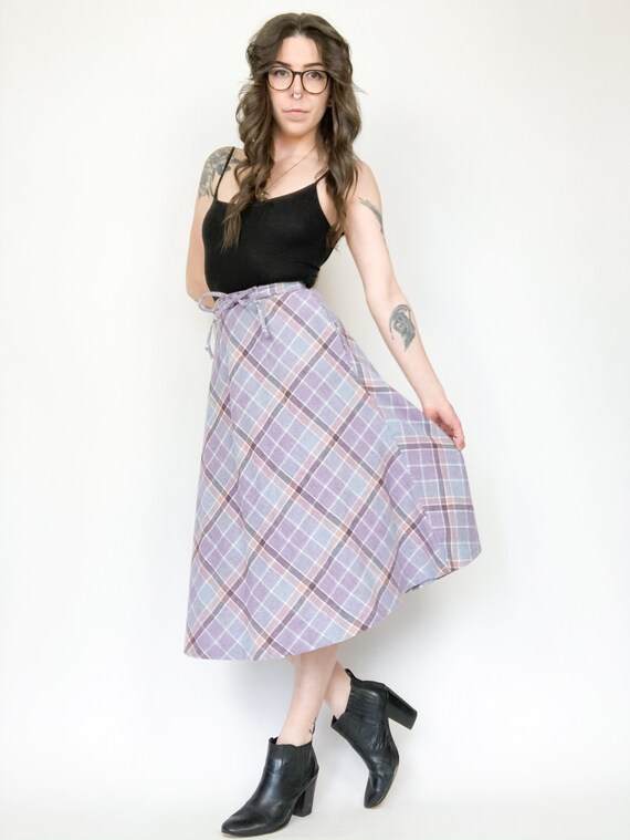 Vintage 80s Plaid Pastel Skirt