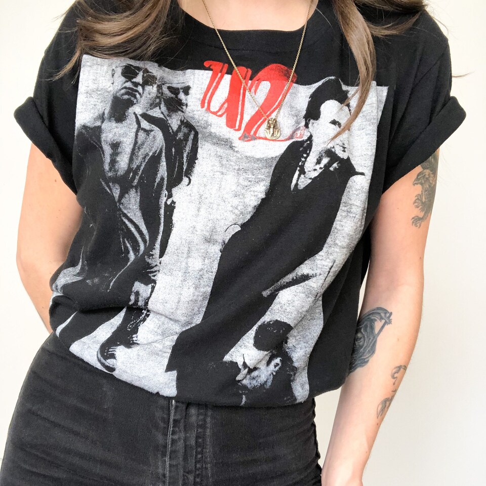 T-shirt U2 Achtung Baby - Noir - Tailles S à 5XL - Neuf Avec étiquettes - Coton - Fabriqué Aux USA