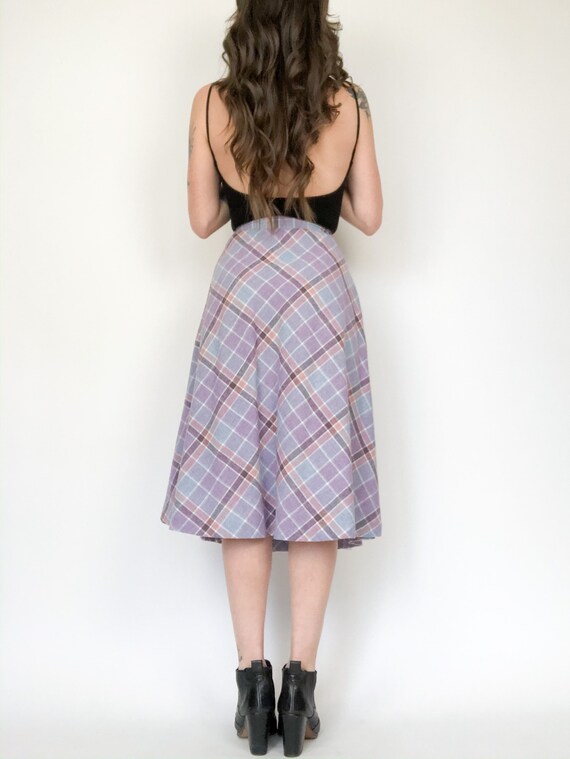 Vintage 80s Plaid Pastel Skirt - image 6