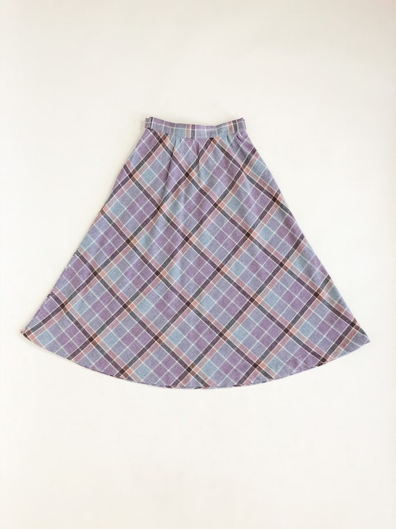 Vintage 80s Plaid Pastel Skirt - image 8