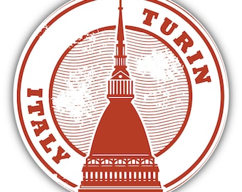 Turin Italy Grunge Travel Stamp Car Bumper Sticker Decal 3/'/' or 5/'/'