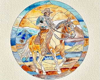 Reiter in Aquarell, Original
