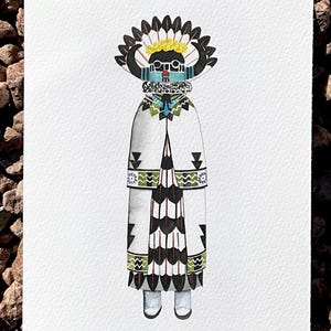 Female Hopi Kachina, Watercolor Digital Print, Limited Edition