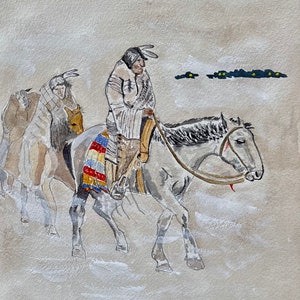 Blank Notecard, Indian Riders