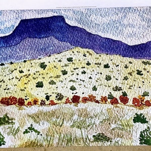 Gefaltete Karte, Blanko Karte, Aquarell Erstellt durch den Verkäufer. Pedernal, Abiquiú, New Mexico