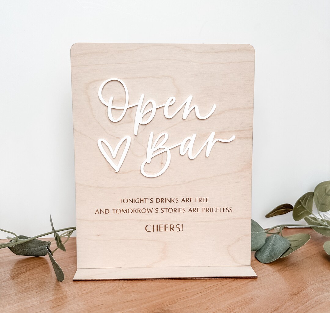 Open Bar Sign, Bar Menu Sign, Bar Menu, Open Bar, Wedding Sign, Wedding ...