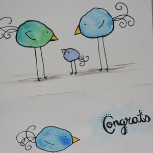 Watercolor New Baby "Congrats" Card