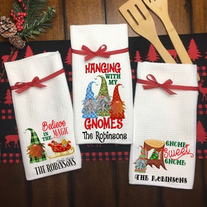 Gnome Microfiber Kitchen Towel Holiday Home Decor O Christmas Tree Gnomes