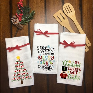 Customized Christmas Dish Towels Custom Christmas Kitchen Towels ...