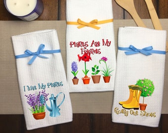 Spring Dish Towels - Summer Towels - Kitchen Decor - Spring Dish Towels - Garden dish towels - Gift For Mom - Summer kitchen towels