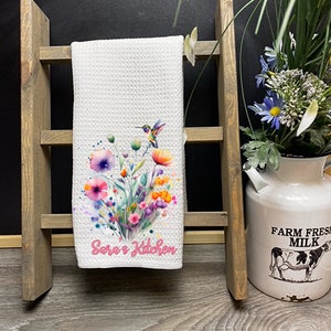 Hummingbird Dish Towels -Hummingbird kitchen towels-Spring Kitchen Dish-Colorful Spring Dish Towel-Hummingbird Decor-custom Mothers Day gift