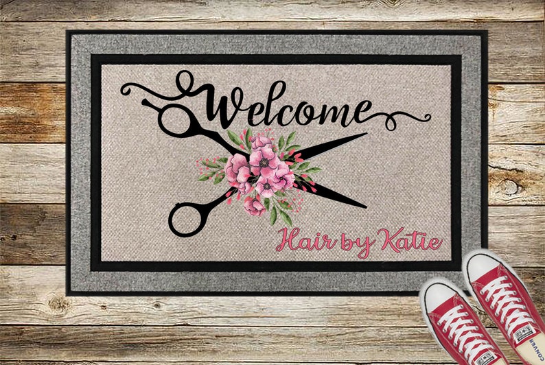 Custom Doormats Business Door Mat Hair Salon Etsy