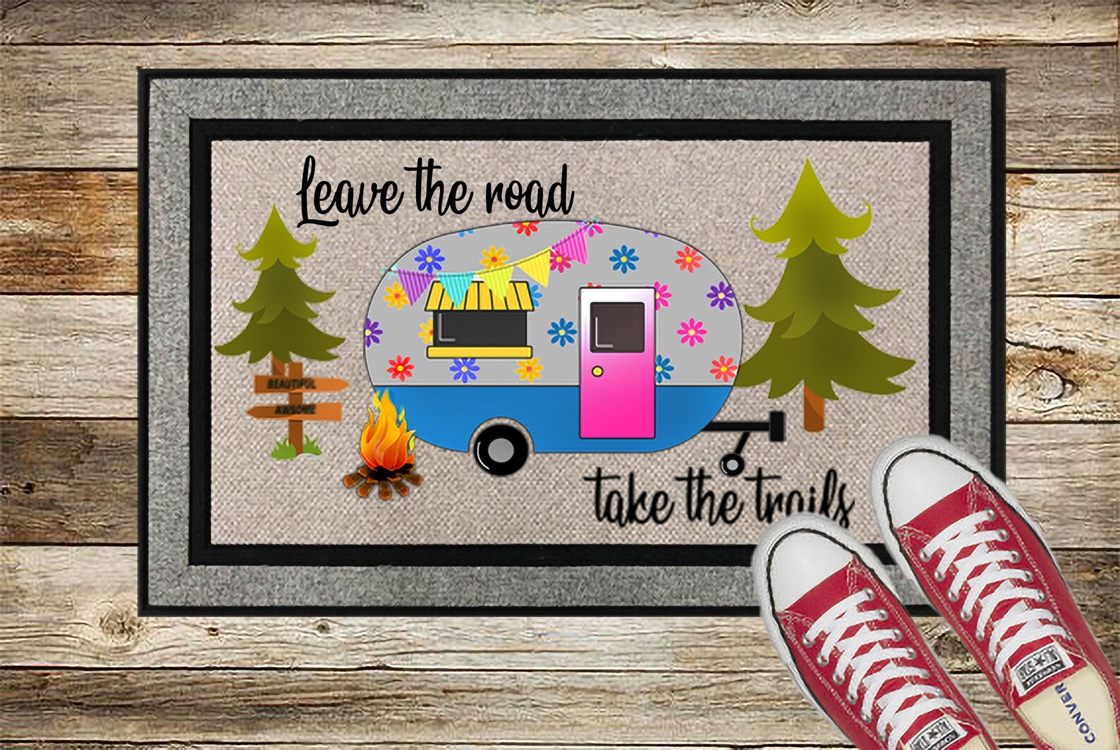 Custom RV Doormat Happy Camper Doormat Etsy