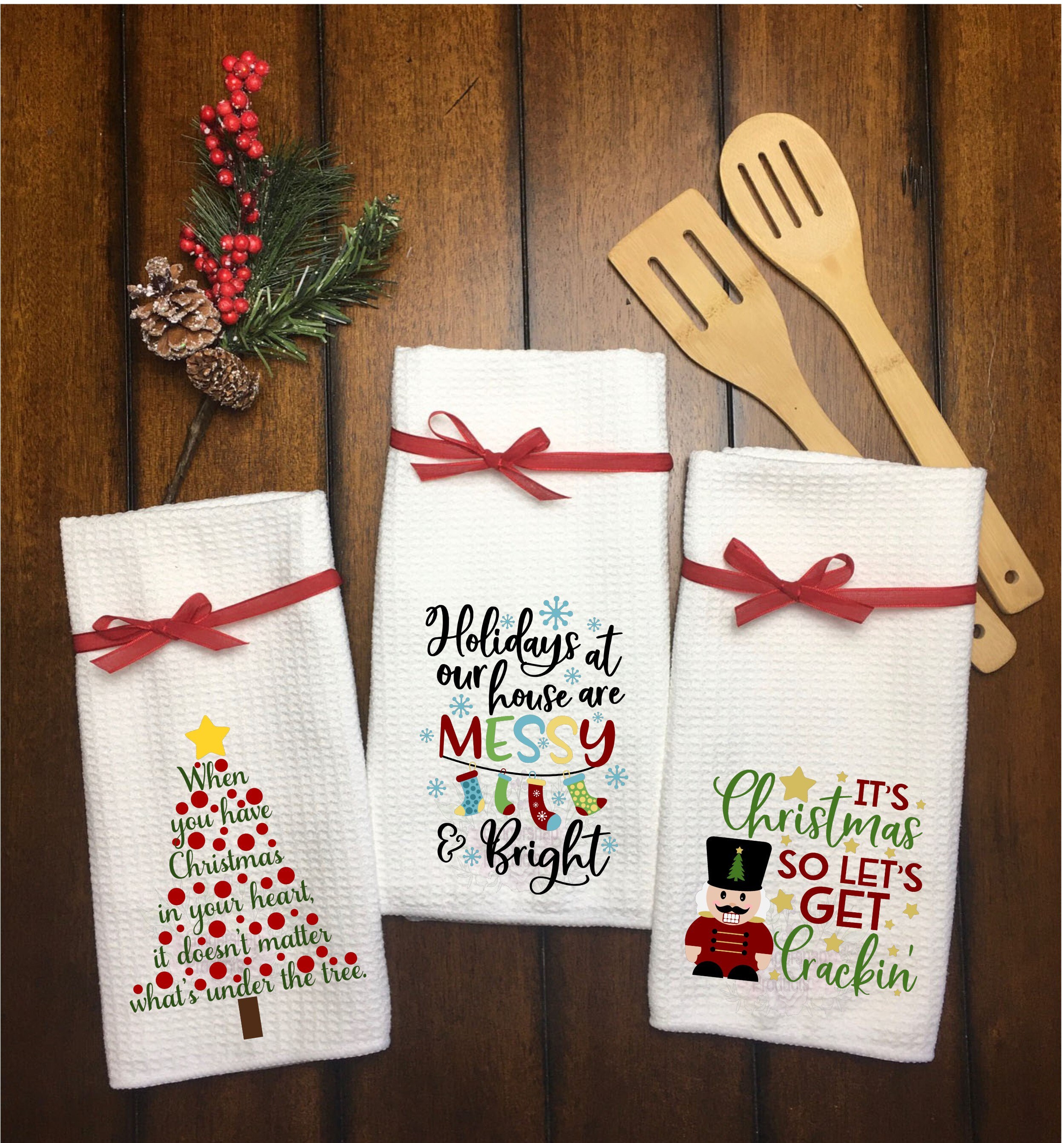 Customized Christmas Dish Towels Custom Christmas Kitchen | Etsy