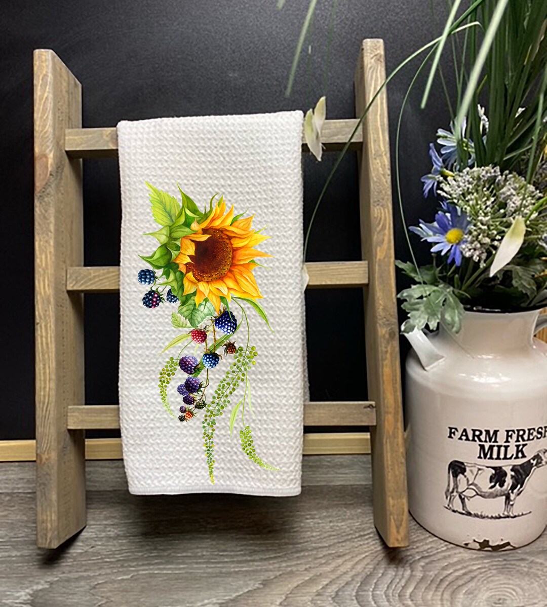 Sunflower Kitchen Towelscustom Dish Towel summer Dish Towel flower