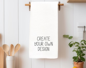 Custom Waffle Weave Dish Towel – Personalized Recipe, Photo, or Message