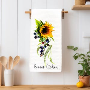 Sunflower Kitchen Towels-Custom Dish Towel -Summer Dish Towel -Flower Kitchen Dish Towel - Spring Dish towels-Towels-custom Mothers Day gift