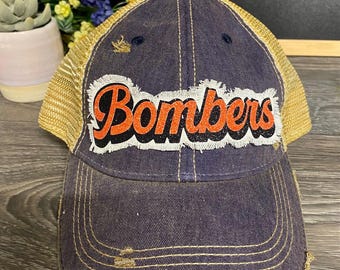 Custom Team Hat, trucker Cap, team name hat, Glitter bling Cap, Custom Logo Cap, Mama hat , Distressed hat