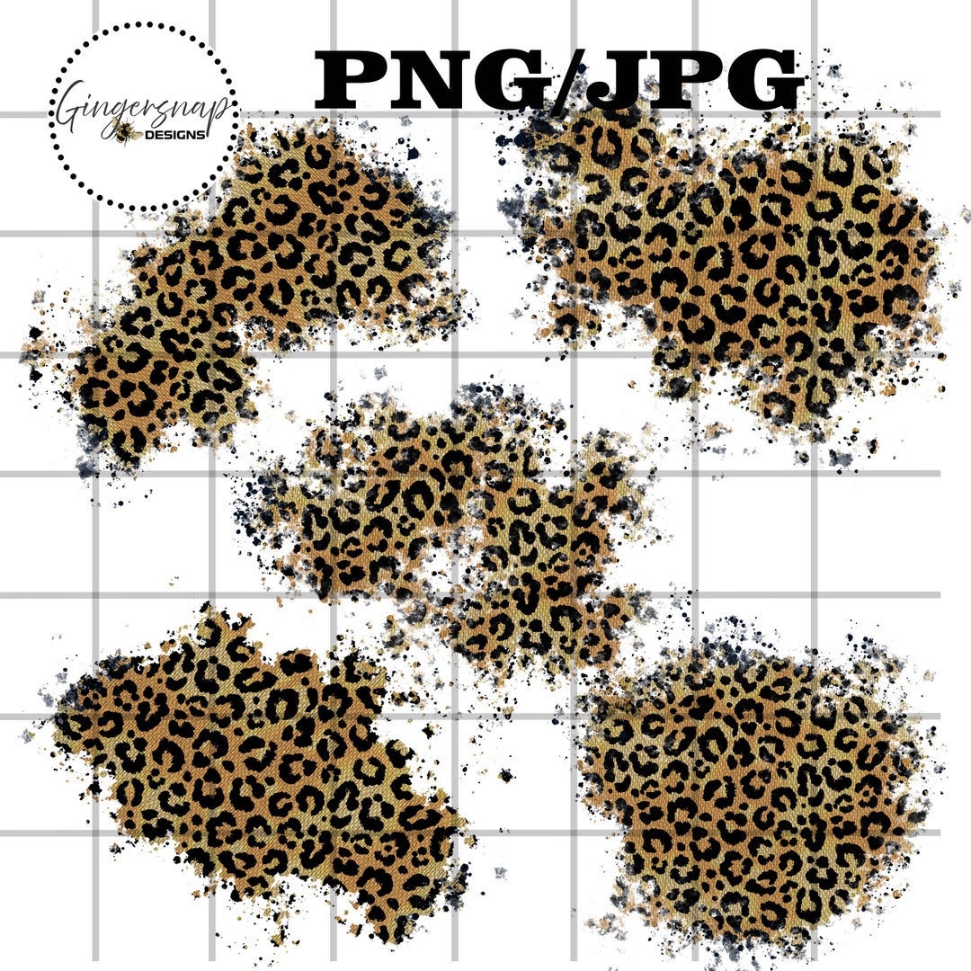 Distressed Leopard Patch PNG, Sublimation Leopard Patches, Leopard ...