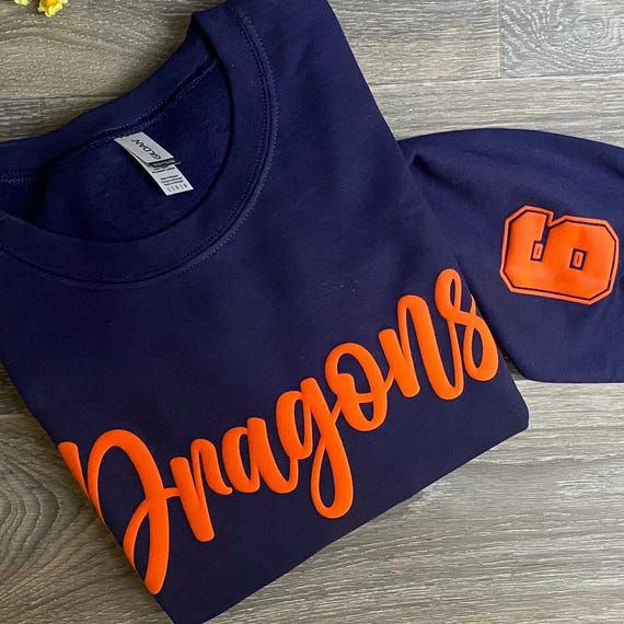 Custom team name Sweatshirt, Mascot Sweatshirt, Puff Print, Embossed Print, School team sweatshirt, School Spirit Sweatshirt,Team spirit