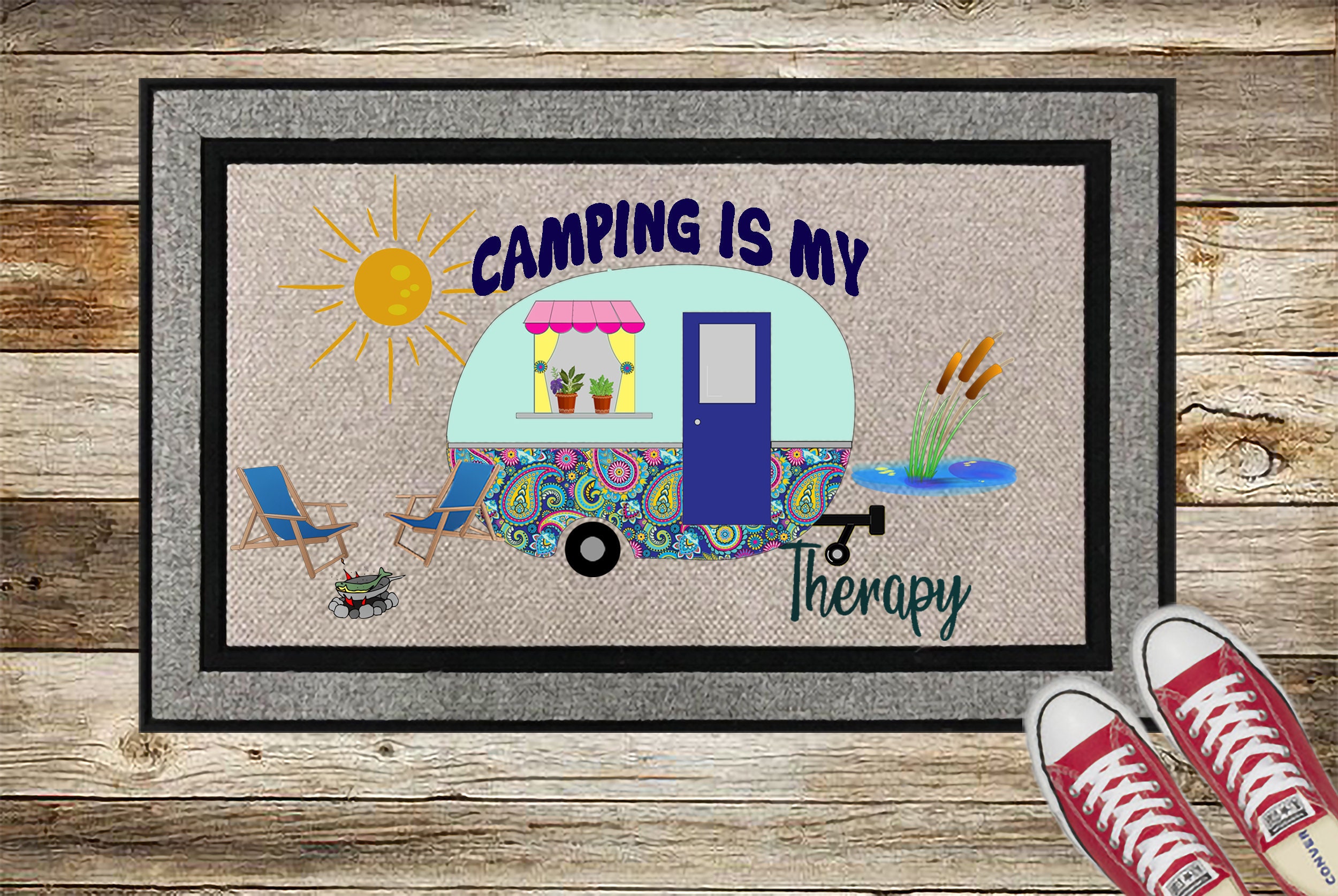 Custom RV Doormat Happy Camper Doormat Etsy