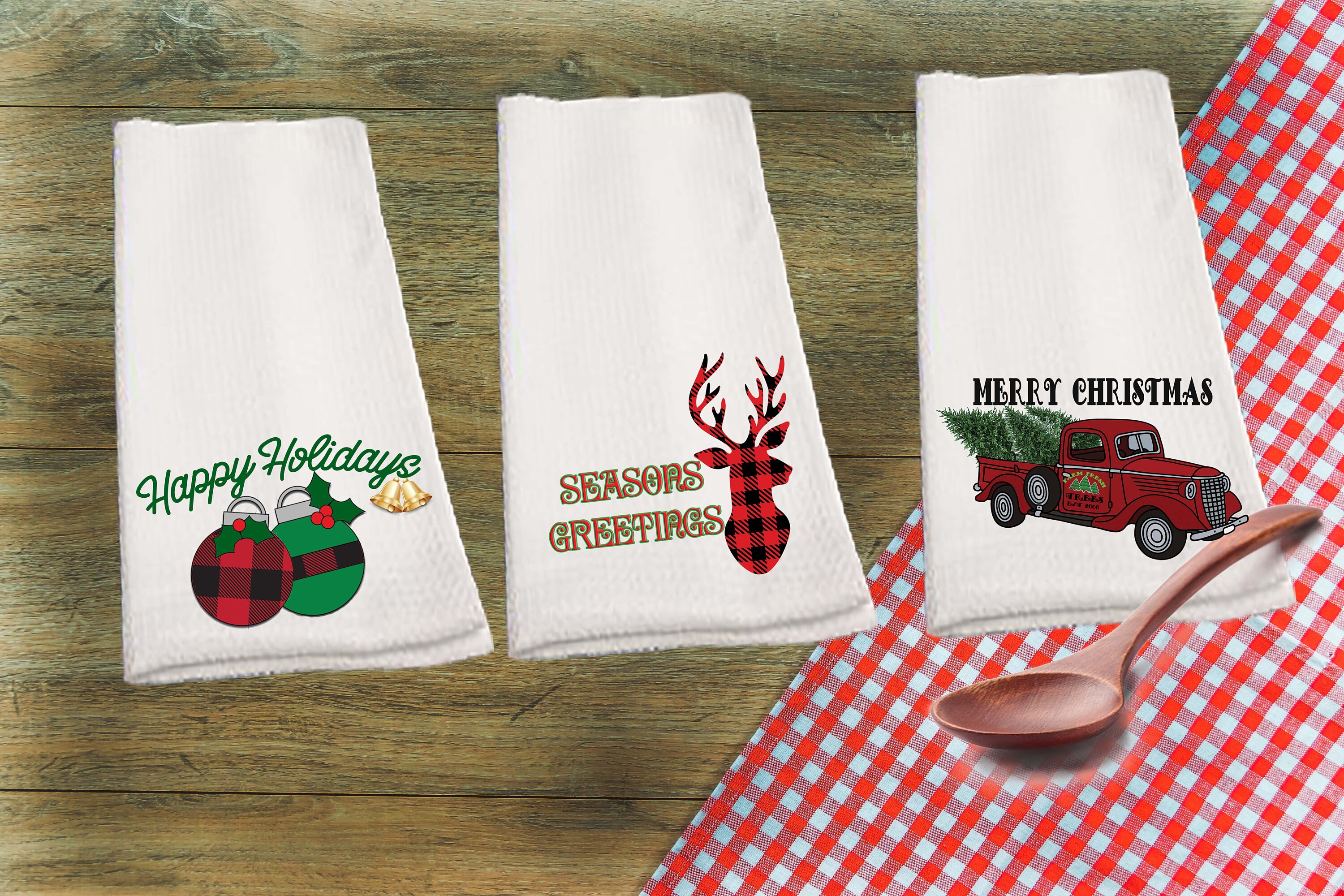 holiday dish towels