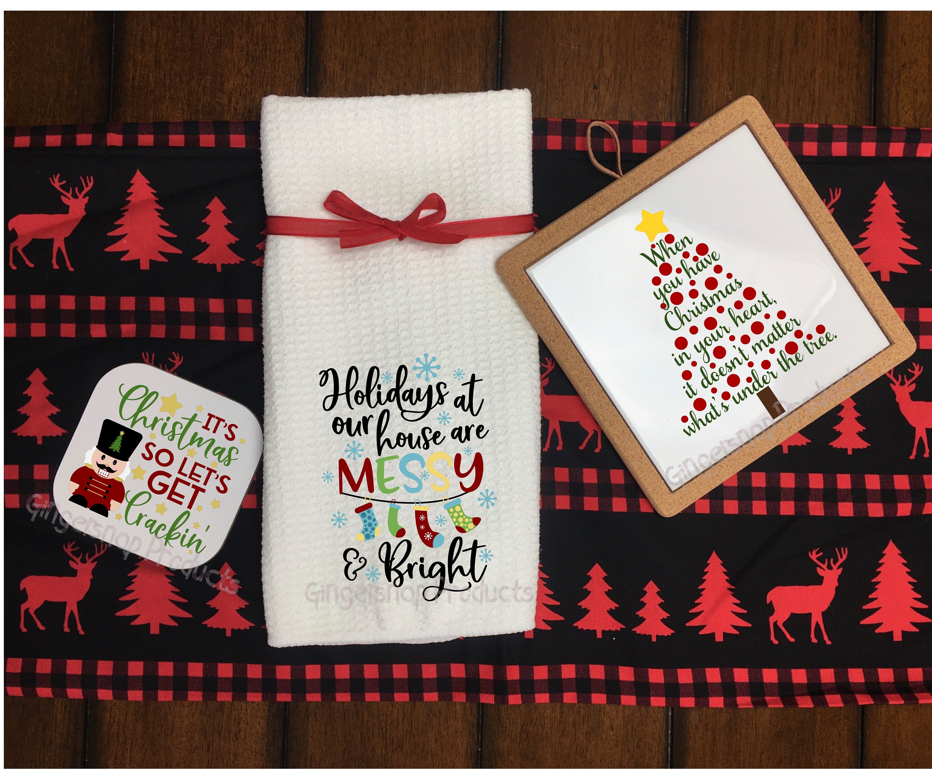 Customized Christmas Dish Towels Custom Christmas Kitchen | Etsy