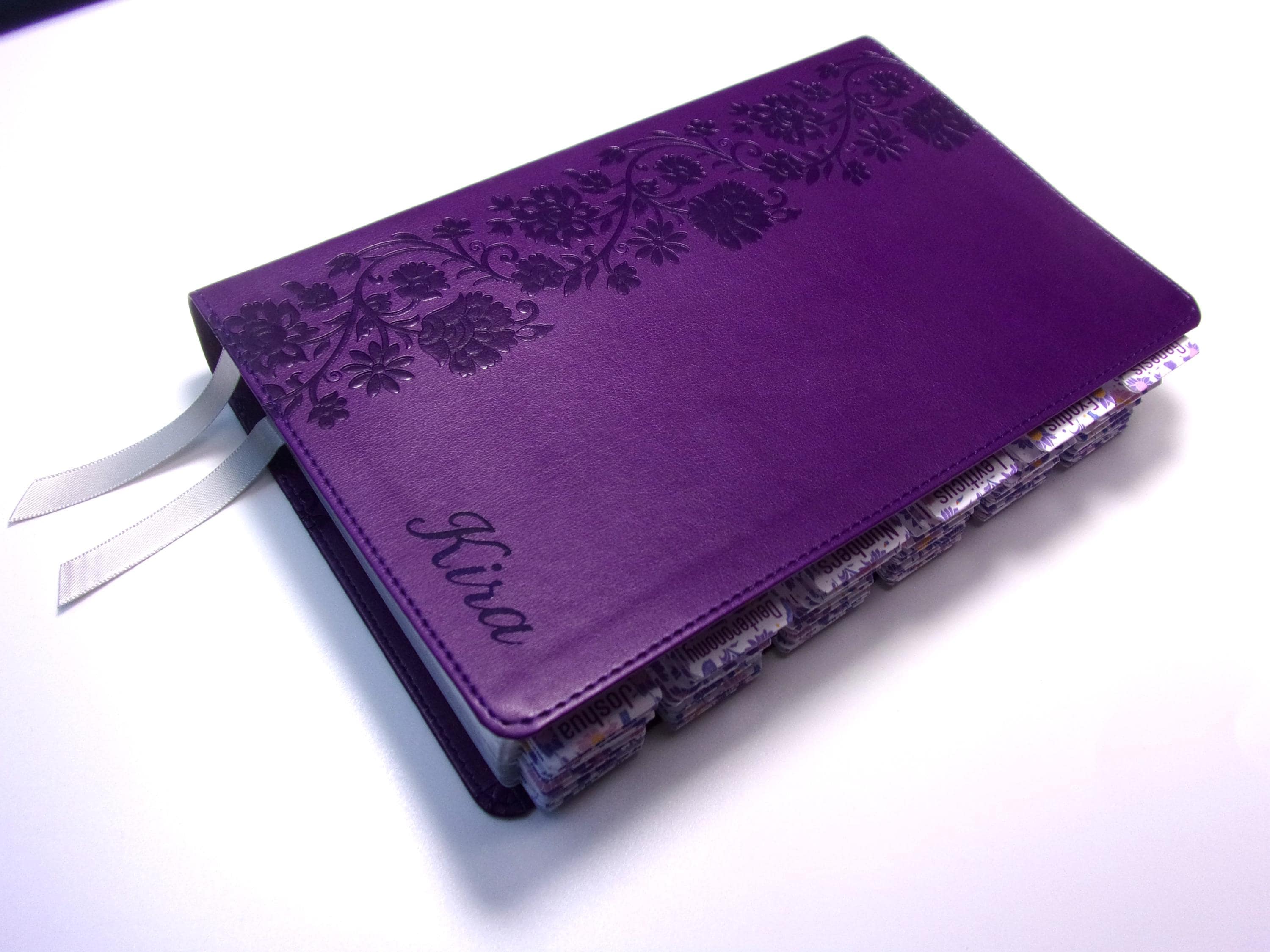 Personalized NKJV Reference Purple Bible With Engraved Name and