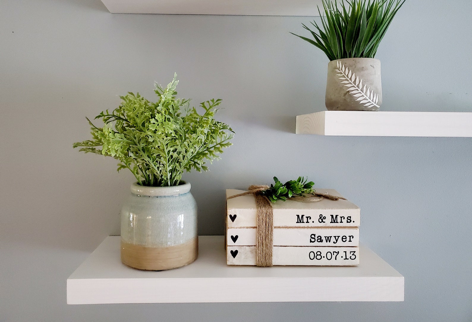 Personalized Stamped Books Farmhouse Books Custom Stacked - Etsy