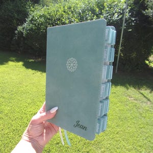 Engraved Blue CSB Personalized Bible With Tabs, Christian Wife birthday Christmas Gift
