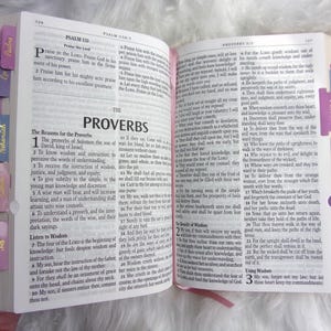 Personalized Bible With Tabs And Name On Cover, Pink Cover And Colored Tabs KJV Large Print Full Size Bible With Free Shipping immagine 3
