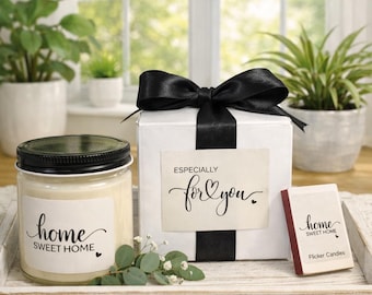 Home Sweet Home Soy Candle | 9 oz Jar, Gift Box, Matches